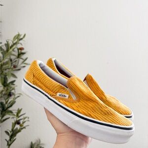 Vans Corduroy Yellow Slip-On Shoes 6